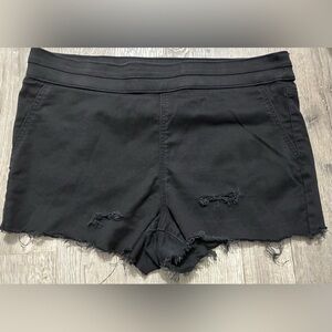 New York & Company Black Distressed Jean Shorts